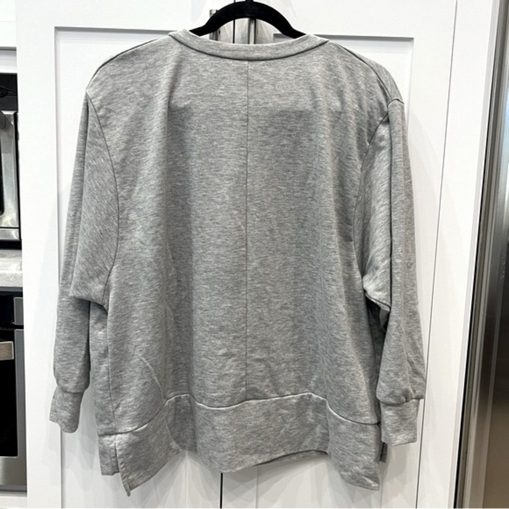 NAP QUEEN Gray Heathered Lightweight Crewneck Sweatshirt - Picture 7 of 7